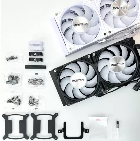 Photo de Kit Watercooling AIO Montech HyperFlow RGB - 240mm (Blanc)