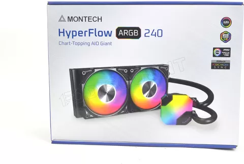 Photo de Kit Watercooling AIO Montech HyperFlow RGB - 240mm (Blanc)