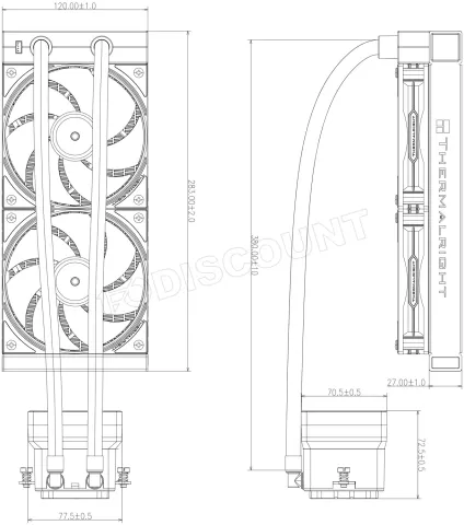 Photo de Kit Watercooling AIO Thermalright Grand Vision RGB - 240mm (Blanc)