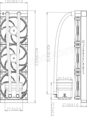 Photo de Kit Watercooling AIO Thermalright Grand Vision RGB - 360mm (Blanc)