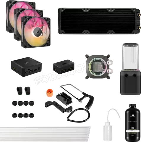Photo de Kit Watercooling complet Corsair Hydro X iCue Link XH505i RX RGB - 360mm (Noir)