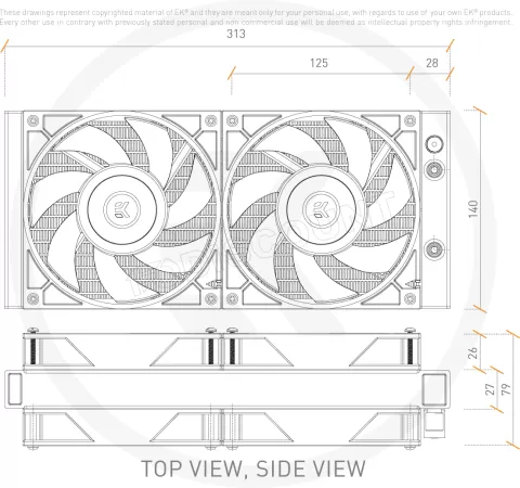 Photo de Kit Watercooling Ekwb AIO Elite RGB 280mm (Noir)