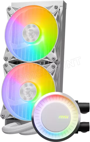 Photo de Kit Watercooling MSI Mag CoreLiquid E RGB - 240mm (Blanc)