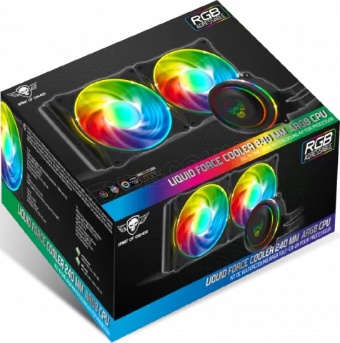 Photo de Kit Watercooling Spirit of Gamer LiquidForce RGB - 240mm (Noir)