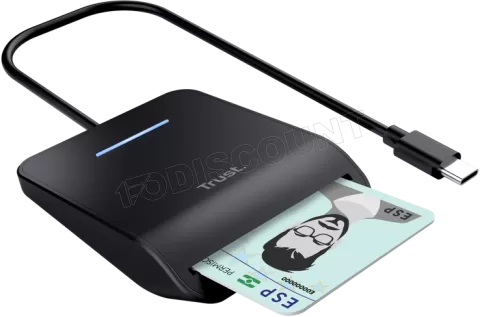 Photo de Lecteur de Cartes à puce Externe Trust USB-C Primo (Noir)