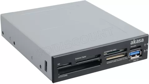 Photo de Lecteur de Cartes Akasa AK-ICR-07U3 2.5" Interne + 1 port USB 3.0 (Noir)