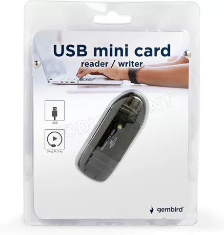 Photo de Lecteur de Cartes externe Gembird USB 2.0 (Gris)