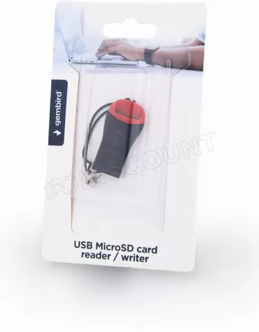 Photo de Lecteur de Cartes externe Gembird USB 2.0 (Noir/Rouge)