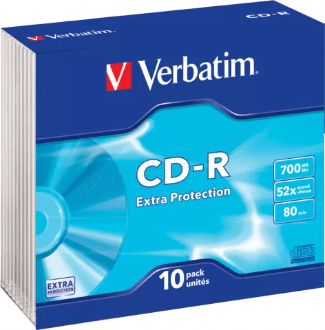 Photo de Lot de 10 CD-R Verbatim Extra Protection - 700Mo