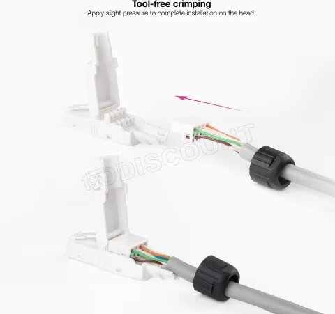 Photo de Lot de 10 connecteurs RJ45 Nanocable UTP catégorie 6A (Blanc)