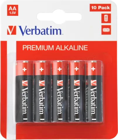 Photo de Lot de 10 piles Alcaline Verbatim Premium type AA (LR6) 1,5V