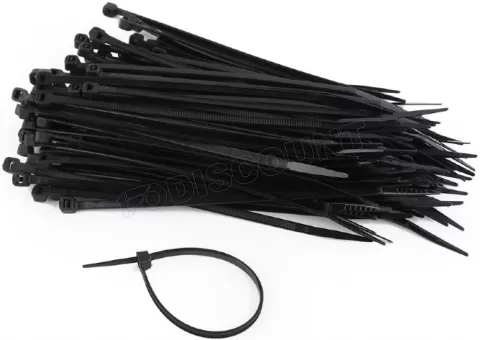 Photo de Lot de 100 Colliers plastique/Serre câble CableXpert - 150x3,6mm (Noir)