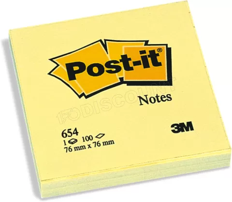 Photo de Lot de 100 Marque-pages 3M Post-it Sticky 76x76mm (Jaune)