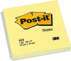 Photo de Lot de 100 Marque-pages 3M Post-it Sticky 76x76mm (Jaune)