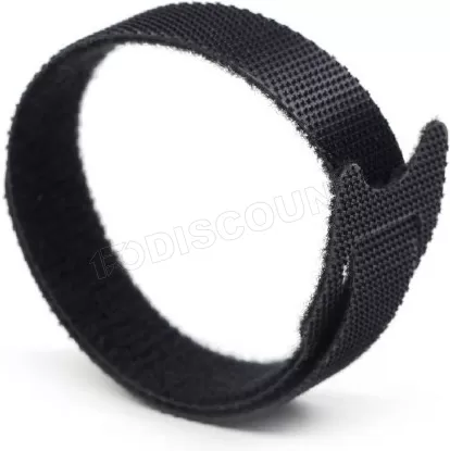 Photo de Lot de 100 Organisateurs de câbles CableXpert 210x1,2cm avec Velcro (Noir)