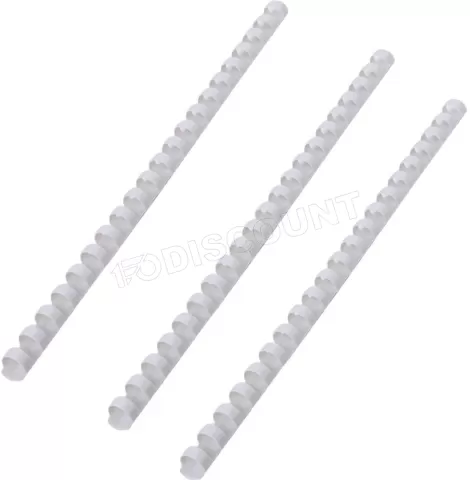 Photo de Lot de 100 Peignes à relier plastiques Fellowes Format A4 0,8 cm (Blanc)