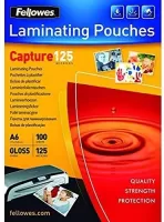 Photo de Lot de 100 Pochettes a plastifier Fellowes Format A6 (Transparent)