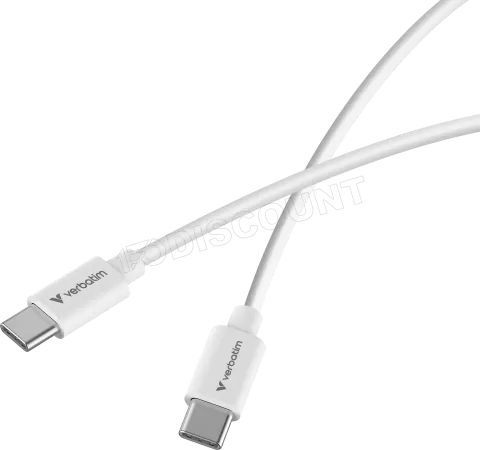 Photo de Lot de 2 cables Verbatim Essentials Sync & Charge USB-C 60W M/M 1m (Noir/Blanc)