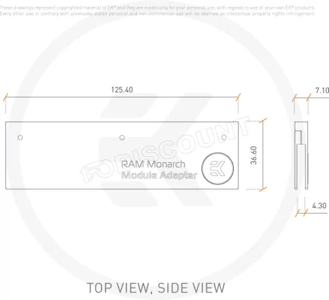 Photo de Lot de 2 Dissipateurs thermiques pour Mémoire Ram Ekwb EK-RAM Monarch Module (Argent)