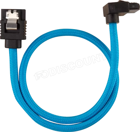 Photo de Lot de 2 Nappes S-ATA Corsair Premium coudé 90° 30cm (Bleu)