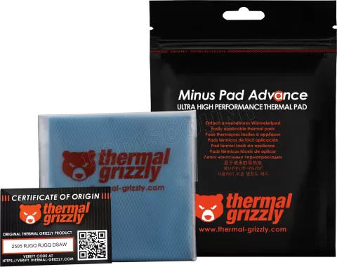 Photo de Lot de 2 Pads Thermiques Thermal Grizzly Minus Pad Advance 100x100x1,5mm (Noir)