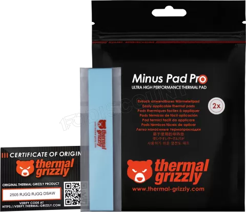 Photo de Lot de 2 Pads Thermiques Thermal Grizzly Minus Pad Pro 120x20x1mm (Gris)