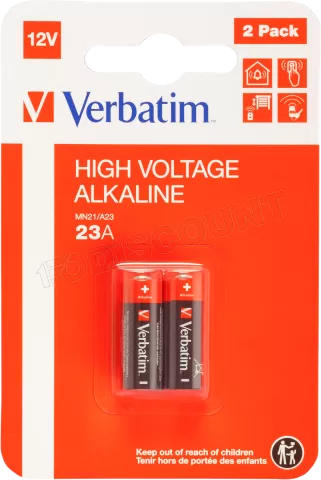 Photo de Lot de 2 Piles Alcaline Verbatim Premium 23AF (MN21) 12V