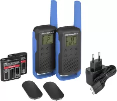 Photo de Lot de 2 Talkie Walkie Motorola T62 (Noir/Bleu)