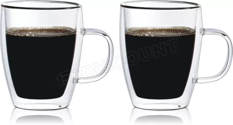 Photo de Lot de 2 tasses à café double paroi Faubourg Rome 27cl (Transparent)