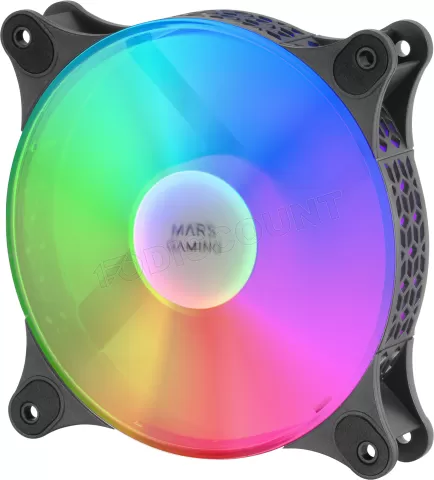 Photo de Lot de 2 Ventilateurs boitier Mars Gaming MF-Duo RGB - 12cm (Noir)