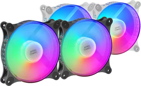 Photo de Lot de 2 Ventilateurs boitier Mars Gaming MF-Duo RGB - 12cm (Noir)