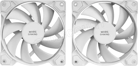 Photo de Lot de 2 Ventilateurs boitier Mars Gaming MF-PWMX2 - 12cm (Blanc)