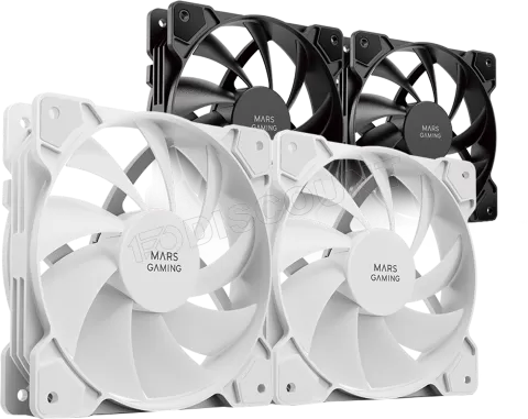 Photo de Lot de 2 Ventilateurs boitier Mars Gaming MF-PWMX2 - 12cm (Blanc)