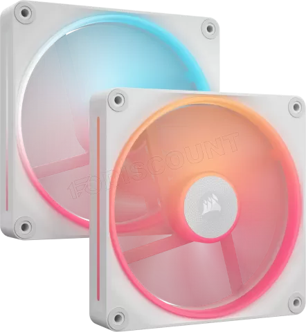 Photo de Lot de 2 Ventilateurs de boitier Corsair iCue Link LX-R RGB - 14cm (Blanc)