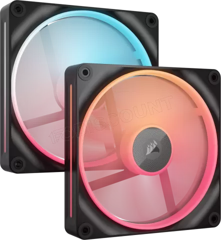 Photo de Lot de 2 Ventilateurs de boitier Corsair iCue Link LX-R RGB - 14cm (Noir)