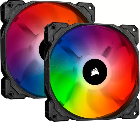 Photo de Lot de 2 Ventilateurs de boitier Corsair iCue SP140 Pro Performance RGB - 14cm (Noir)