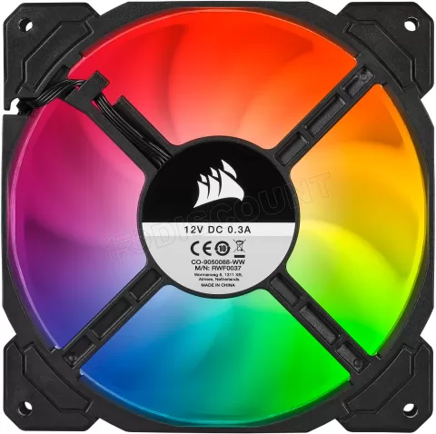 Photo de Lot de 2 Ventilateurs de boitier Corsair iCue SP140 Pro Performance RGB - 14cm (Noir)