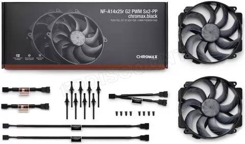Photo de Lot de 2 Ventilateurs de boitier Noctua NF-A14x25r G2 - 14cm (Noir)