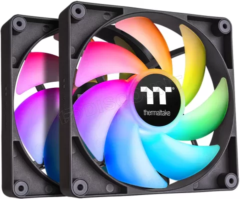 Photo de Lot de 2 Ventilateurs de boitier Thermaltake CT RGB - 12cm (Noir)