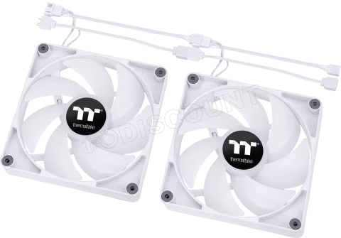 Photo de Lot de 2 Ventilateurs de boitier Thermaltake CT RGB - 14cm (Blanc)