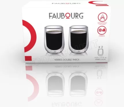 Photo de Lot de 2 Verres double paroi Faubourg Lyon 8cl (Transparent)