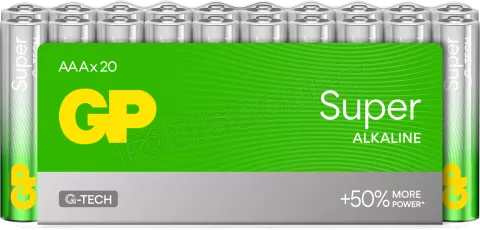 Photo de Lot de 20 piles Alcaline GP Batteries Super type AAA (LR3) 1,5V