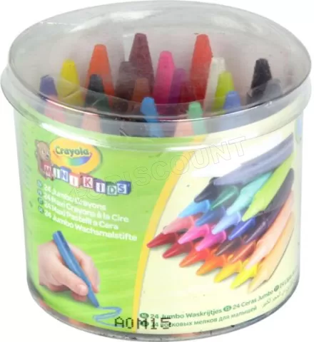 Photo de Lot de 24 Maxi Crayons de couleur à la Cire Crayola Mini Kids (Couleurs assorties)