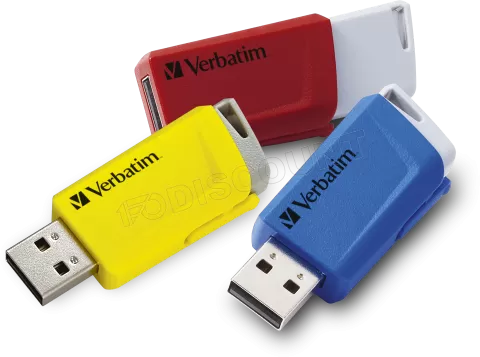 Photo de Lot de 3 Clés USB 3.2 Verbatim Store'N'Click - 16Go (Rouge/Bleu/Jaune)