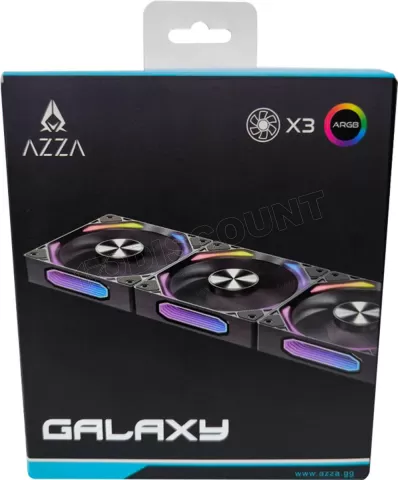 Photo de Lot de 3 Ventilateurs boitier Azza Galaxy Standard RGB - 12cm (Noir)