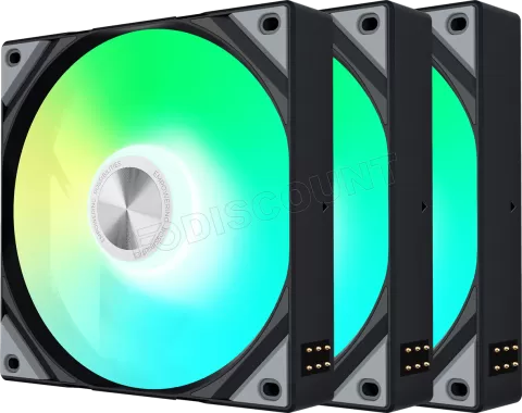 Photo de Lot de 3 Ventilateurs boitier Tryx Rota SL RGB - 12cm (Noir)