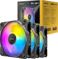 Photo de Lot de 3 Ventilateurs de boitier Antec Tranquil RGB - 12cm (Noir)