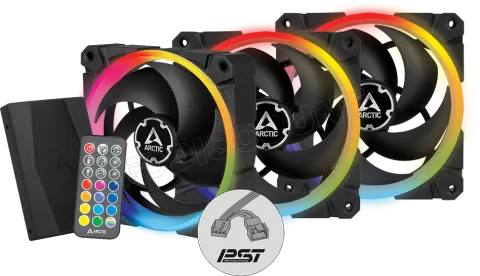 Photo de Lot de 3 Ventilateurs de boitier Arctic BioniX P120 RGB - 12cm (Noir)