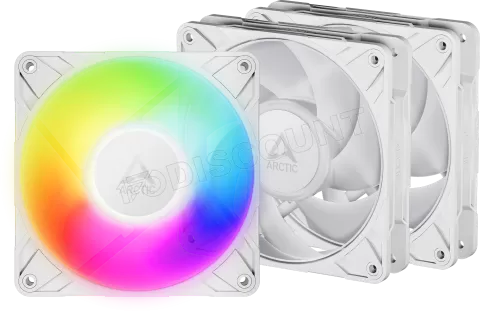 Photo de Lot de 3 Ventilateurs de boitier Arctic P12 Pro RGB - 12cm (Blanc)
