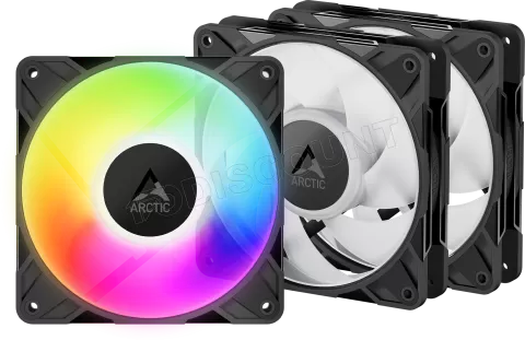 Photo de Lot de 3 Ventilateurs de boitier Arctic P12 Pro RGB - 12cm (Noir)